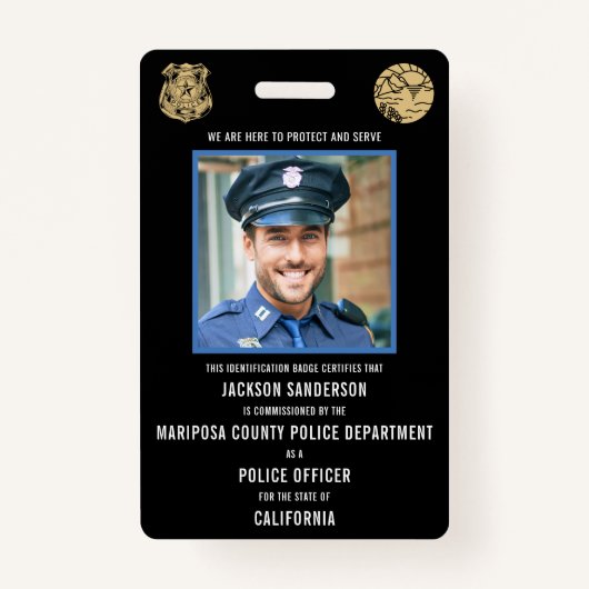 Police Department Law Enforcement Employee ID Badge (Voorkant)
