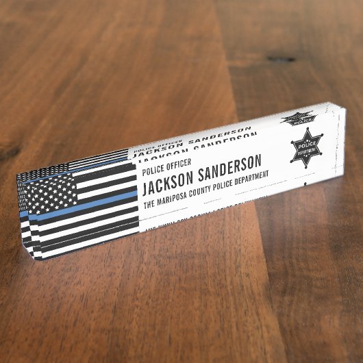 Police Department Law Enforcement Sheriff Badge Naambordje (Zijkant)