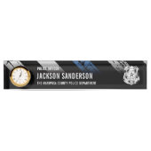 Police Department Officer Thin Blue Line Logo Naambordje (Voorkant)