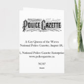 Police Gazette Notecard Sandwich Island Kaart (Achterkant)