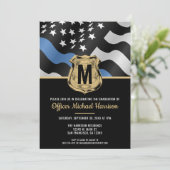 Police Graduation Law Enforcement Monogram Initial Kaart (Staand voorkant)