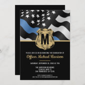 Police Graduation Law Enforcement Monogram Initial Kaart (Voorkant / Achterkant)