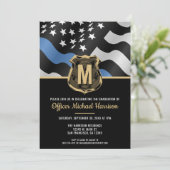 Police Graduation Law Enforcement Monogram Initial Kaart (Staand voorkant)