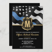 Police Graduation Law Enforcement Monogram Initial Kaart (Voorkant / Achterkant)