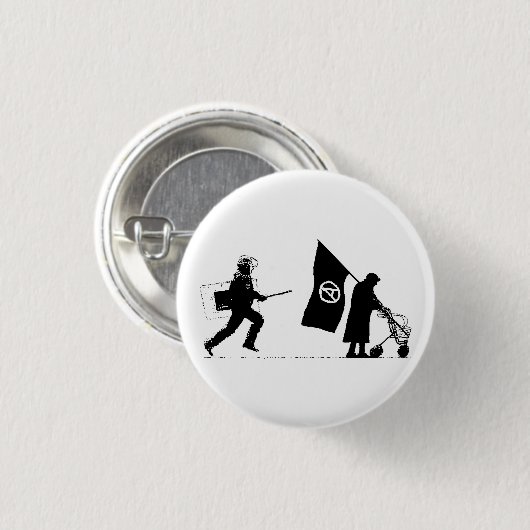 Police & Granny Ronde Button 3,2 Cm (Voorkant /achterkant)