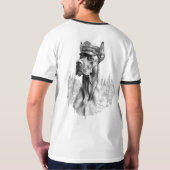 Police Great Dane Statue T-shirt (Achterkant volledig)