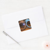 Police handcuffs vierkante sticker (Envelop)