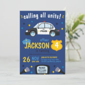 Police Invitation for Birthday Party Cops Kaart (Staand voorkant)