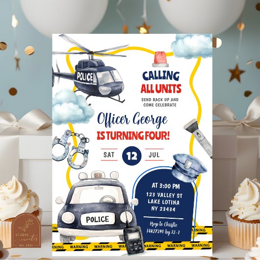 Police Kid's Birthday Kaart