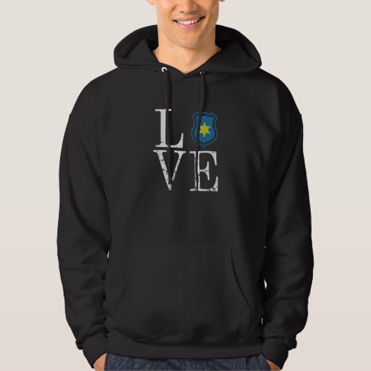 Police Love Police Badge Hoodie (Voorkant)