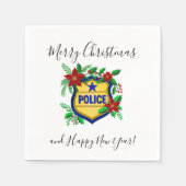 Police Merry Christmas & Happy New Year Shield Servet (Voorkant)