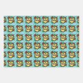 Police Merry Christmas Shield with Poinsettia  Inpakpapier Vel (Voorkant 3)