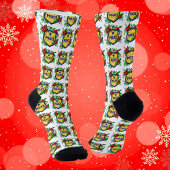 Police Merry Christmas Shield with Poinsettia  Sokken