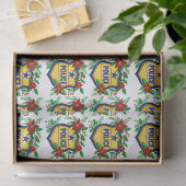 Police Merry Christmas Shield with Poinsettia  Tissuepapier (Geschenk)