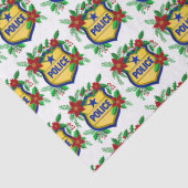 Police Merry Christmas Shield with Poinsettia  Tissuepapier (Detail)