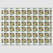 Police Merry Christmas Shield with Poinsettia  Tissuepapier (Voorkant)