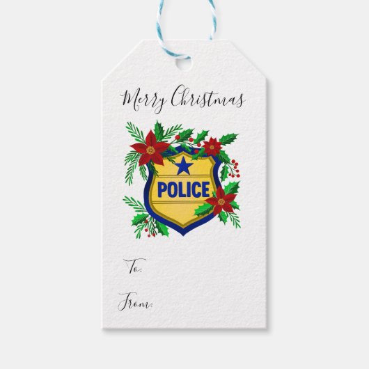 Police Merry Christmas To, From  Cadeaulabel (Voorkant)