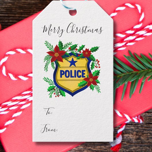 Police Merry Christmas To, From  Cadeaulabel