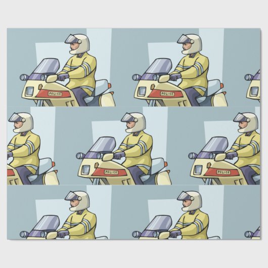 Police Motorcycle Officer Law Enforcement Cadeaupapier (Vlak)