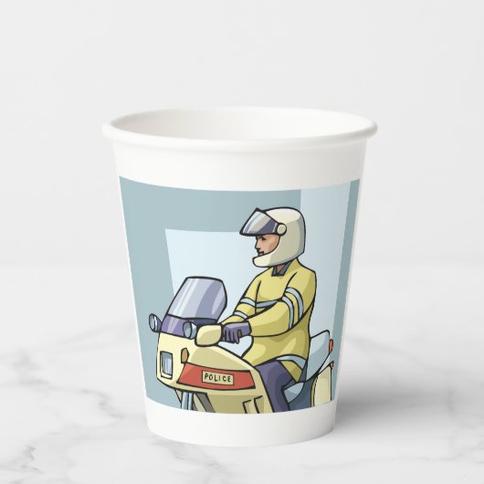 Police Motorcycle Officer Law Enforcement Papieren Bekers (Voorkant)