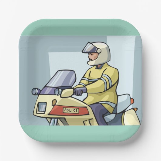 Police Motorcycle Officer Law Enforcement Papieren Bordje (Voorkant)