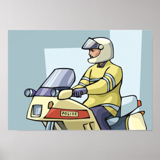 Police Motorcycle Officer Law Enforcement Poster (Voorkant)