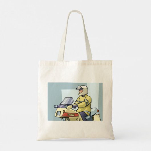 Police Motorcycle Officer Law Enforcement Tote Bag (Achterkant)