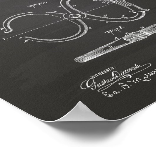 Police Nippers 1891 Patent Art - Chalkboard Poster (Hoek)