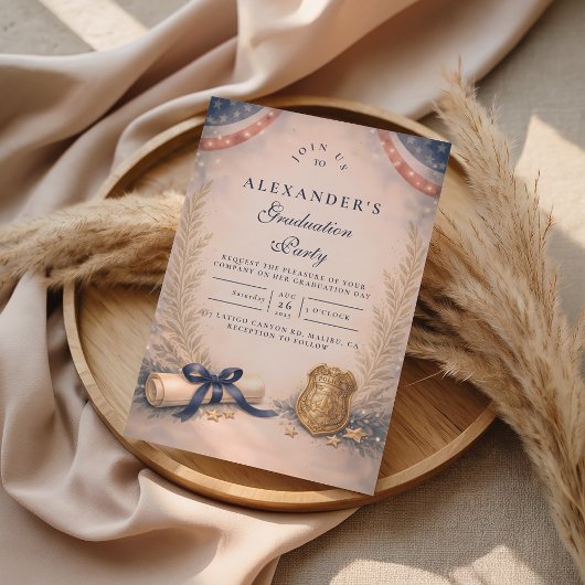 Police Officer Academy Milestone Graduation Kaart