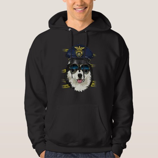Police Officer Alaskan Malamute PD Cop Crime Scene Hoodie (Voorkant)