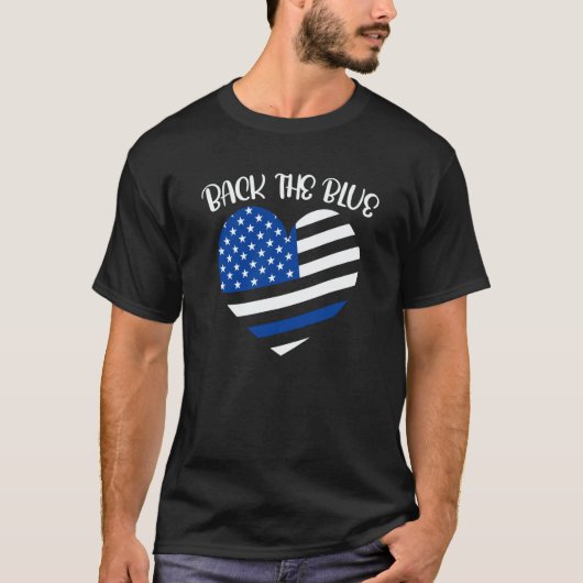 Police Officer Back The Blue Police Supporter T-shirt (Voorkant)