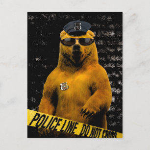 Police Officer Bear Briefkaart