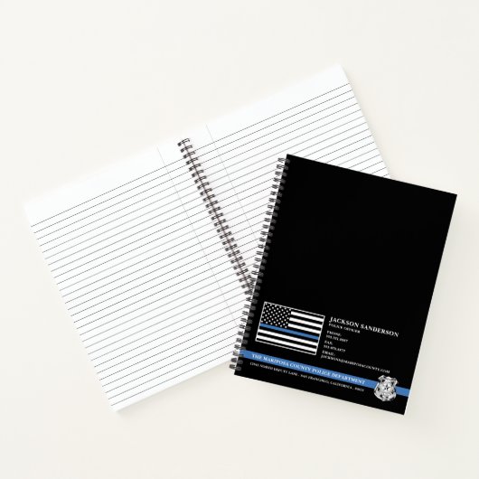Police Officer Department Law Enforcement Logo Notitieboek (Binnen)