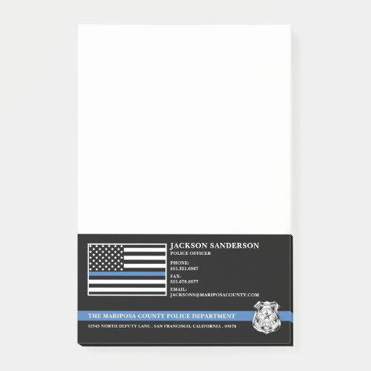 Police Officer Department Law Enforcement Logo Post-it® Notes (Voorkant)