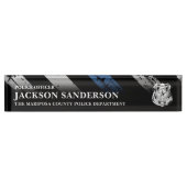 Police Officer Department Thin Blue Line Logo Naambordje (Voorkant)