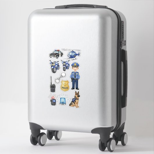 👮‍♂️ Police Officer K9 Dog Patrol Vinyl Sticker (Koffer)