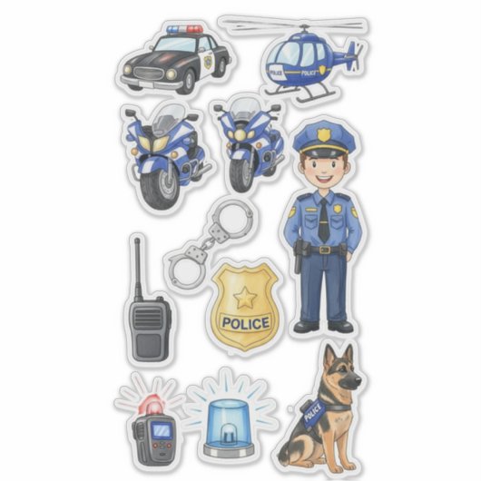 👮‍♂️ Police Officer K9 Dog Patrol Vinyl Sticker (Voorkant)