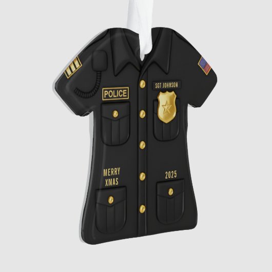 Police Officer Law Enforcement Cop Shirt Christmas Ornament (voorkant)
