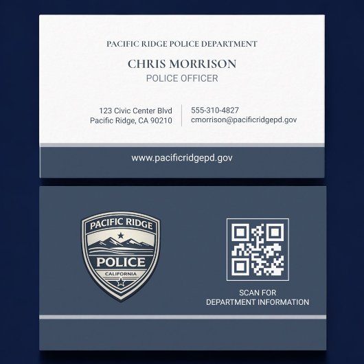 Police Officer Law Enforcement QR Code Logo Visitekaartje