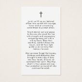 Police Officer Memorial Cross Funeral Prayer Card Visitekaartje (Achterkant)