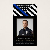 Police Officer Memorial Cross Funeral Prayer Card Visitekaartje (Voorkant)