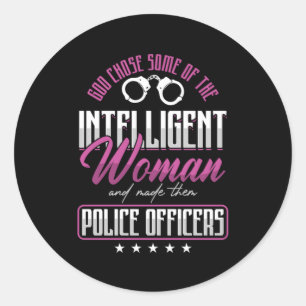Police Officer Policewoman Policeman Cop Officers Ronde Sticker