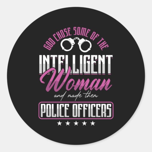 Police Officer Policewoman Policeman Cop Officers Ronde Sticker (Voorkant)