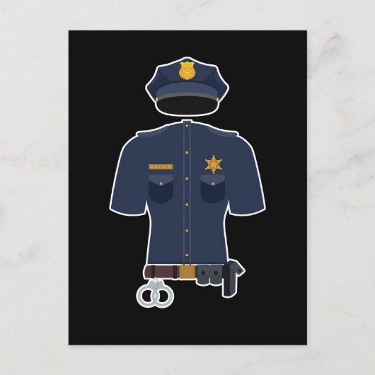 Police Officer Uniform Kids Carnival Briefkaart (Voorkant)