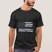 Police Officer Us Usa American Flag Thin Blue Line T-shirt (Voorkant)