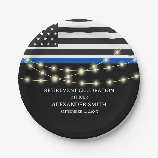 Police Retirement Party Papieren Bordje (Voorkant)