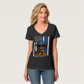 Police Rottweiler Dog Back the Blue Law Enforcemen T-shirt (Voorkant volledig)