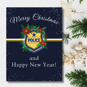 Police Shield Merry Christmas & Happy New Year Briefkaart