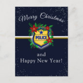 Police Shield Merry Christmas & Happy New Year Briefkaart (Voorkant)