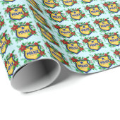 Police Shield with Poinsettia Christmas Cadeaupapier (Rol Hoek)